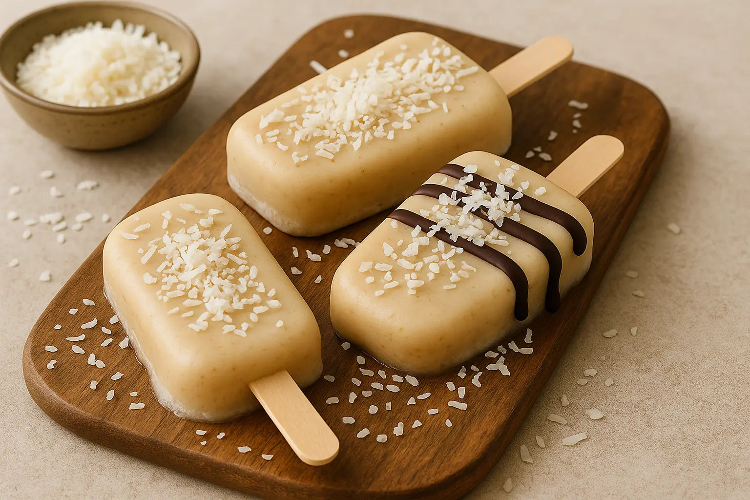 Kokos-Protein-Eis am Stiel