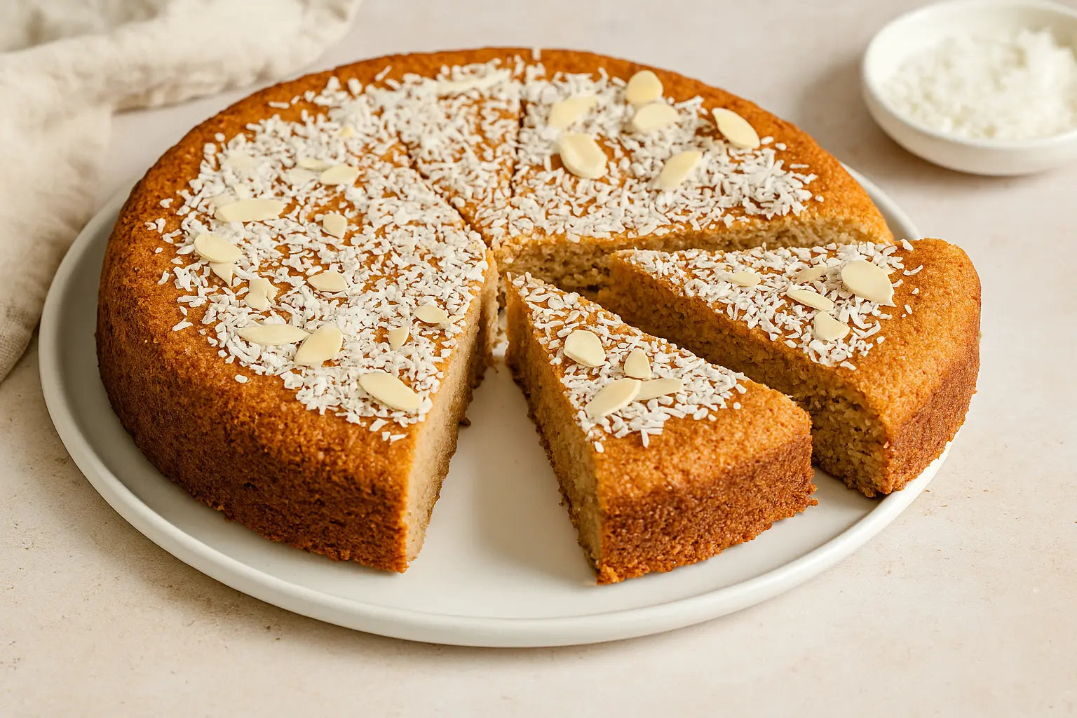 Kokos-Protein-Mandelkuchen