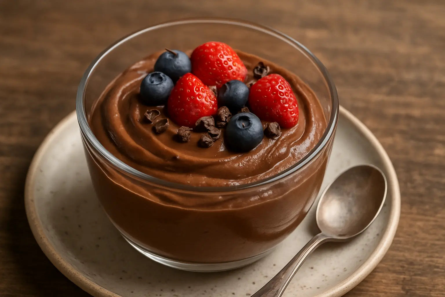 Schoko-Protein-Mousse mit Avocado