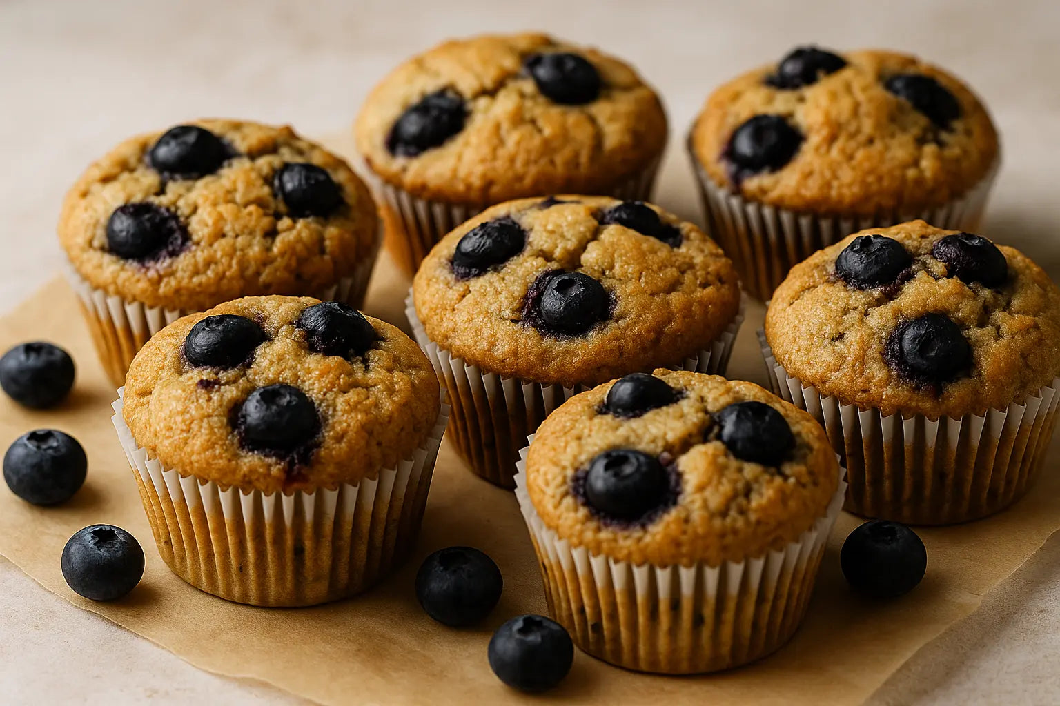 Vegane Protein-Muffins mit Blaubeeren