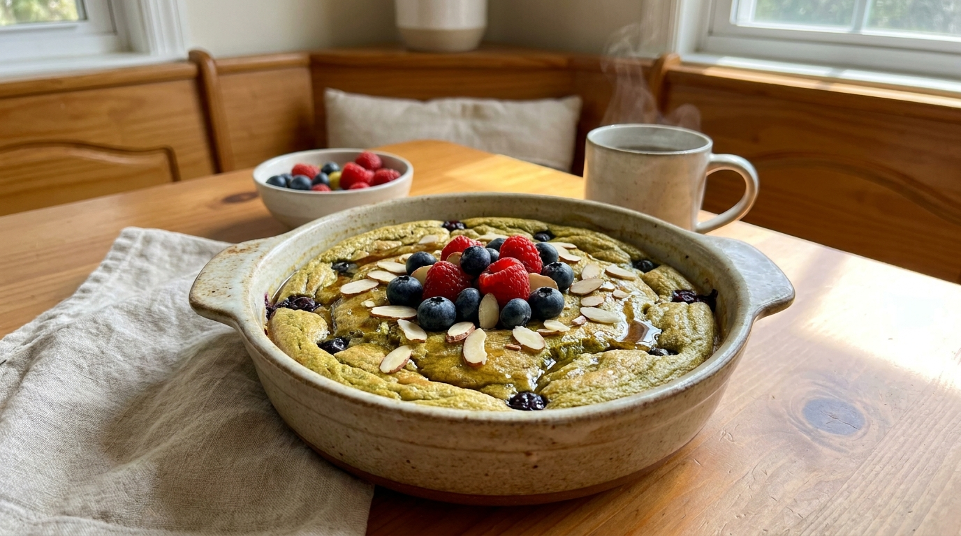 Matcha Protein Pancake Auflauf