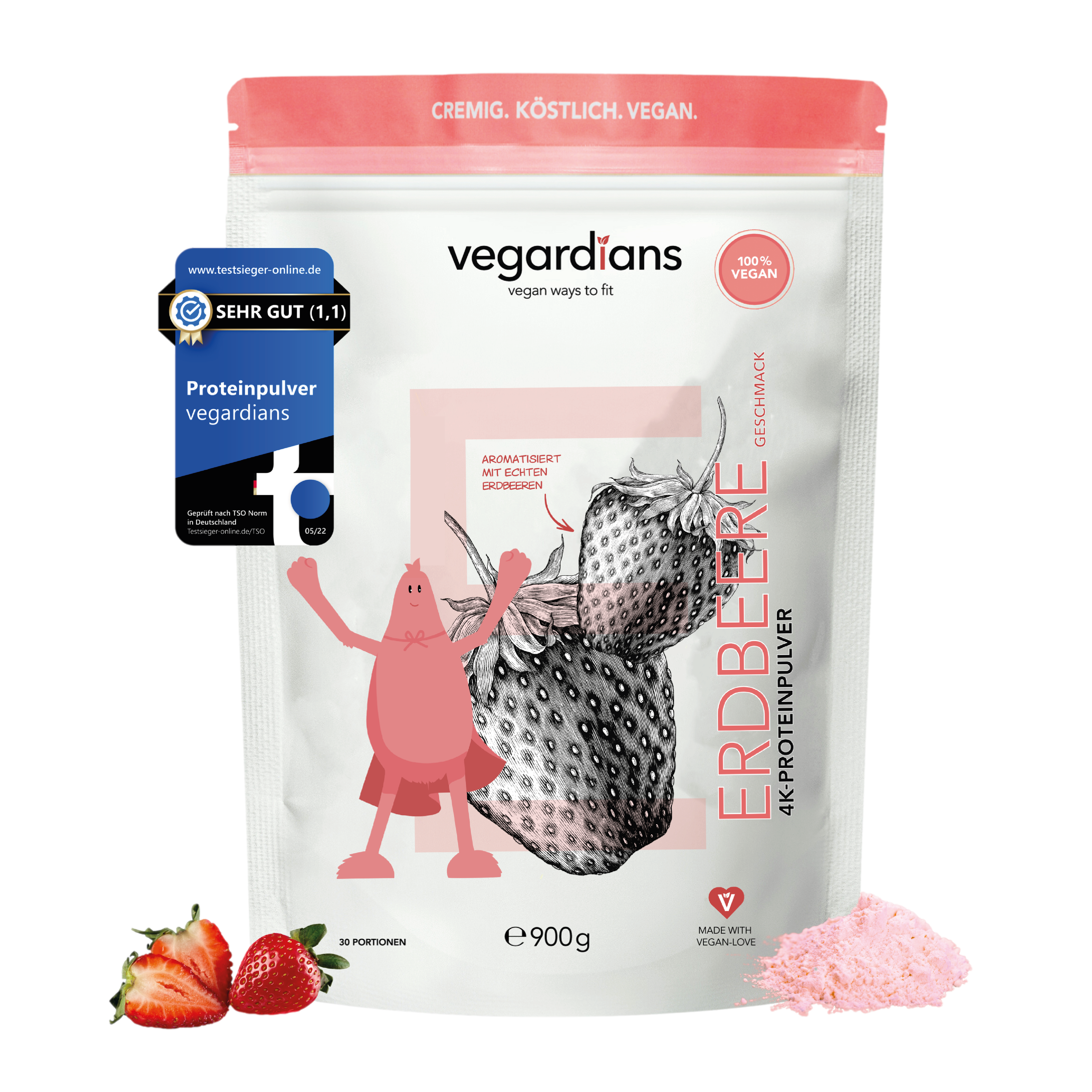 Vegan Erdbeere Protein