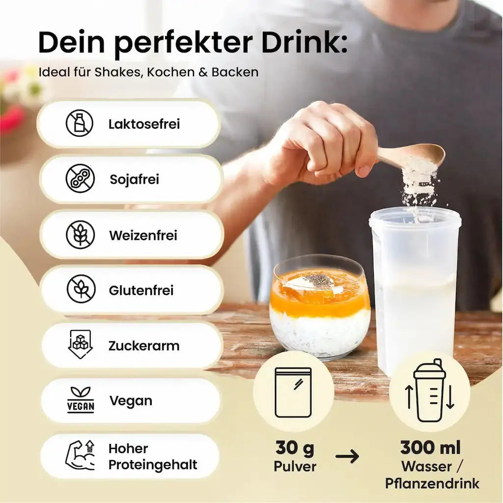 Vegardians Vegan Kokos Protein für ein gesundes und Veganer Leben. Ernährungszusatz für Muskelaufbau und tägliche Unterstützung.