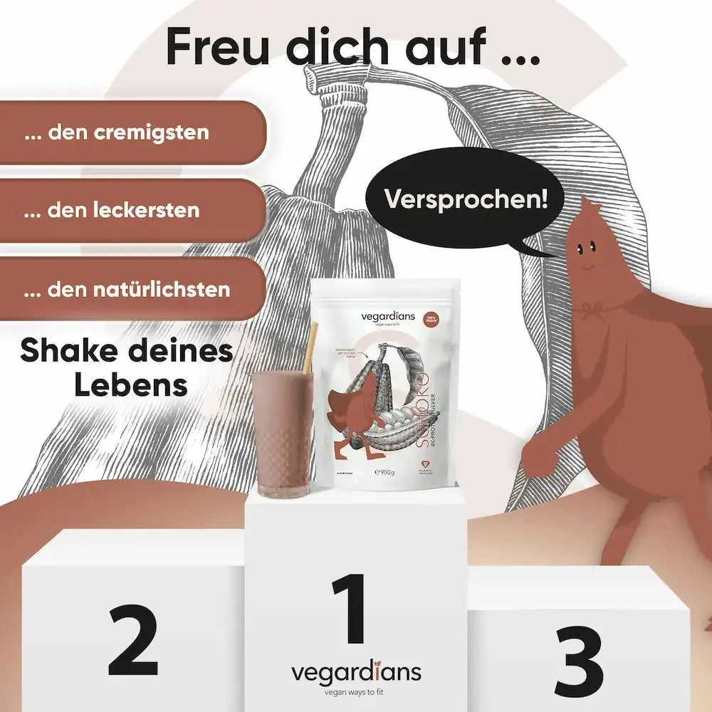 Vegardians Vegan Schoko Protein für ein gesundes und Veganer Leben. Ernährungszusatz für Muskelaufbau und tägliche Unterstützung.