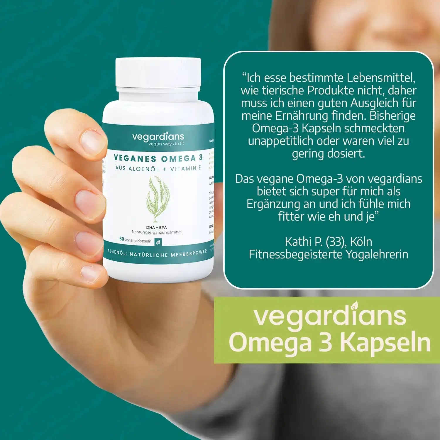 Vegardians Veganes Omega 3 Algenöl – 620 DHA + EPA für ein gesundes und Veganer Leben. Ernährungszusatz für Muskelaufbau und tägliche