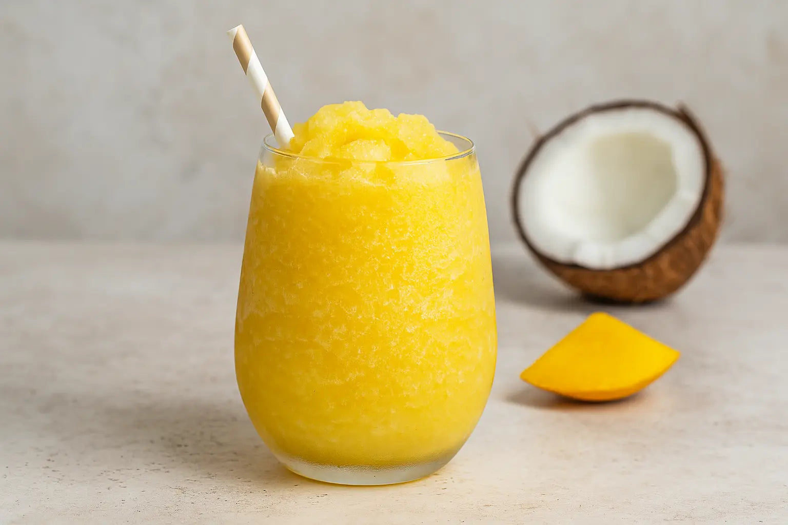 Fruchtiger Protein-Slush mit Kokoswasser
