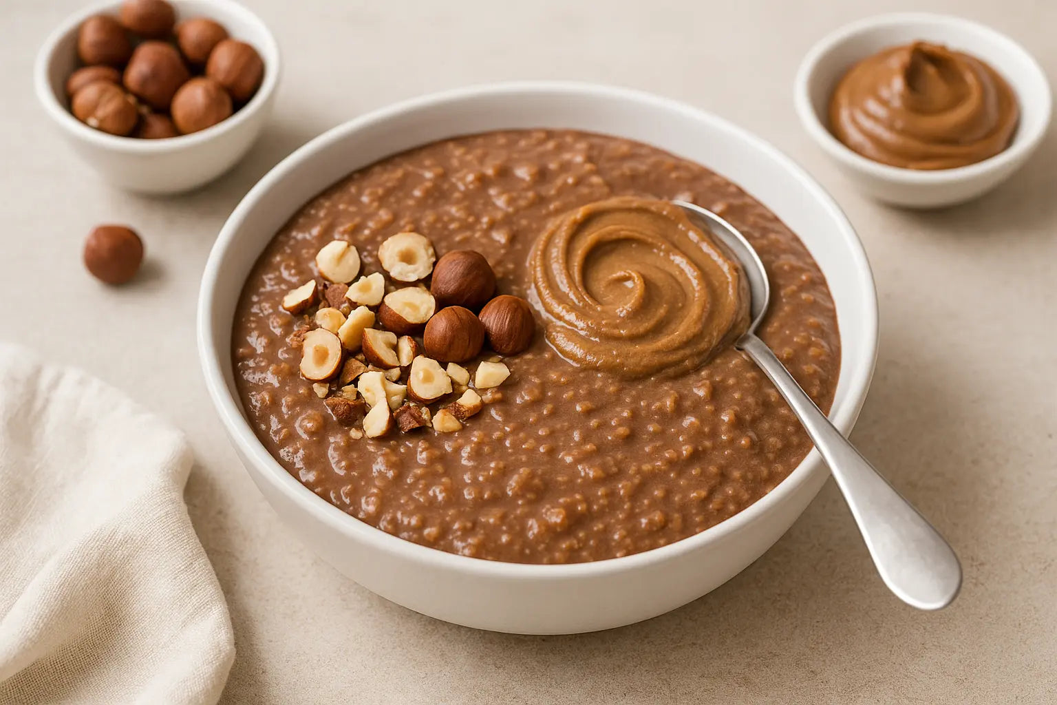 Protein-Porridge mit Schoko-Nuss-Twist