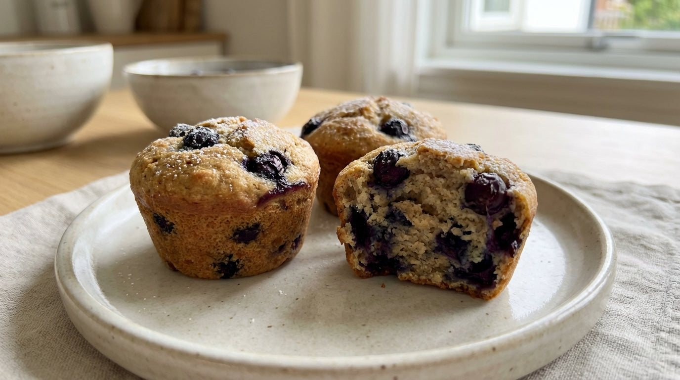 Protein Muffins (Blaubeer-Vanille)