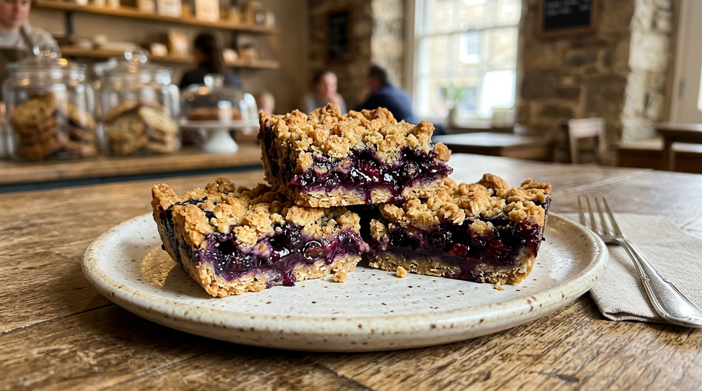 Blueberry Crumble Bars mit Protein