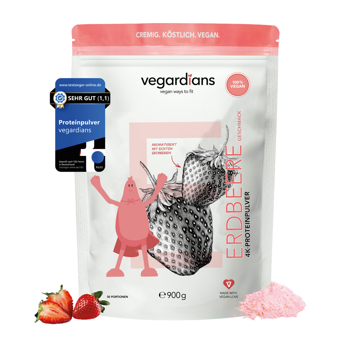 Vegan Erdbeere Protein