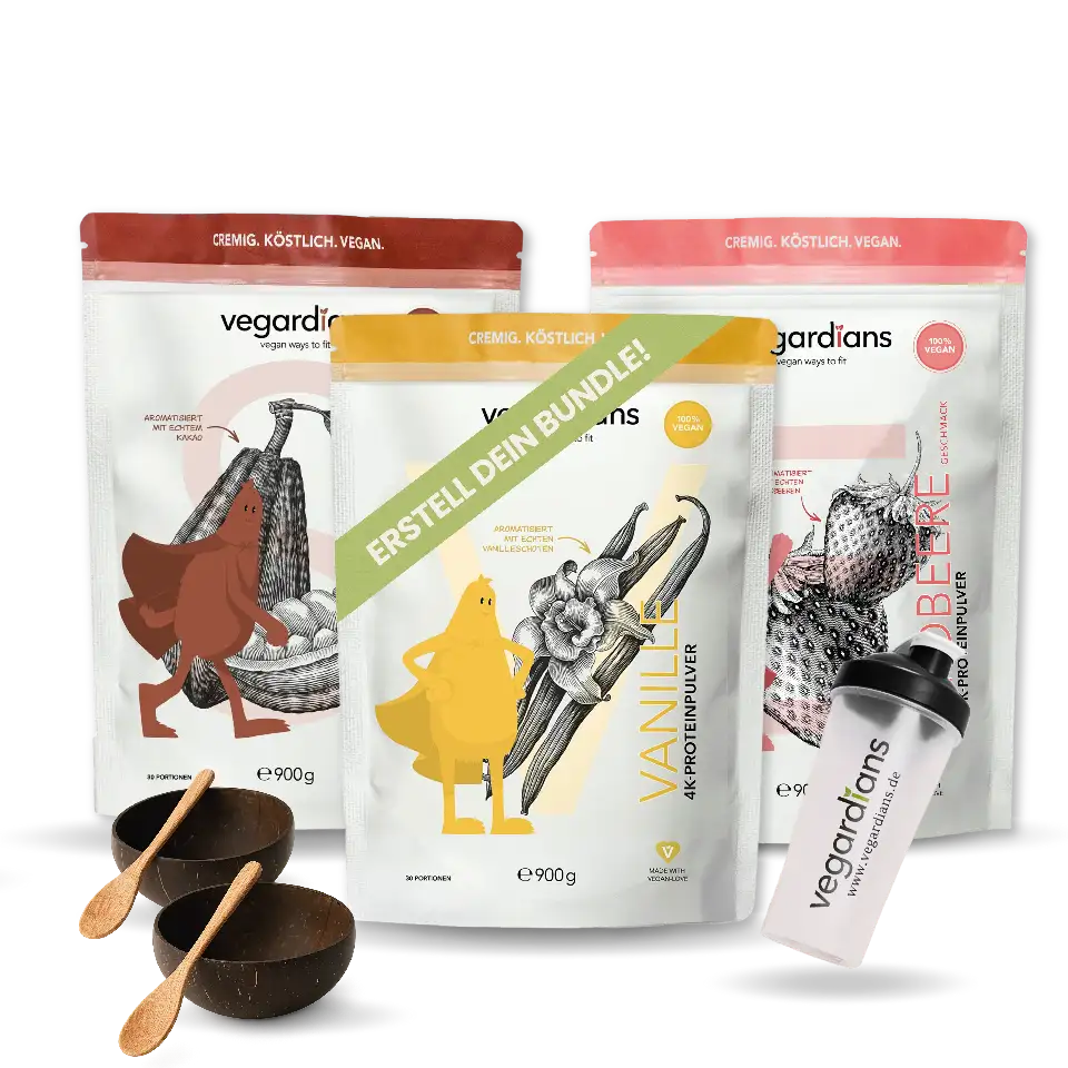 Vegan protein bundle with shaker and coconut bowls set.