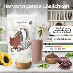 Vegardians Vegan Schoko Protein für ein gesundes und Veganer Leben. Ernährungszusatz für Muskelaufbau und tägliche Unterstützung.