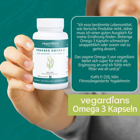 Vegardians Veganes Omega 3 Algenöl – 620 DHA + EPA für ein gesundes und Veganer Leben. Ernährungszusatz für Muskelaufbau und tägliche