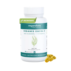 Veganes Omega 3 Algenöl-Kapseln – pflanzliche DHA + EPA, 60 vegane Kapseln.